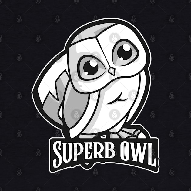 Cute Superb Owl by Space Cadet Tees